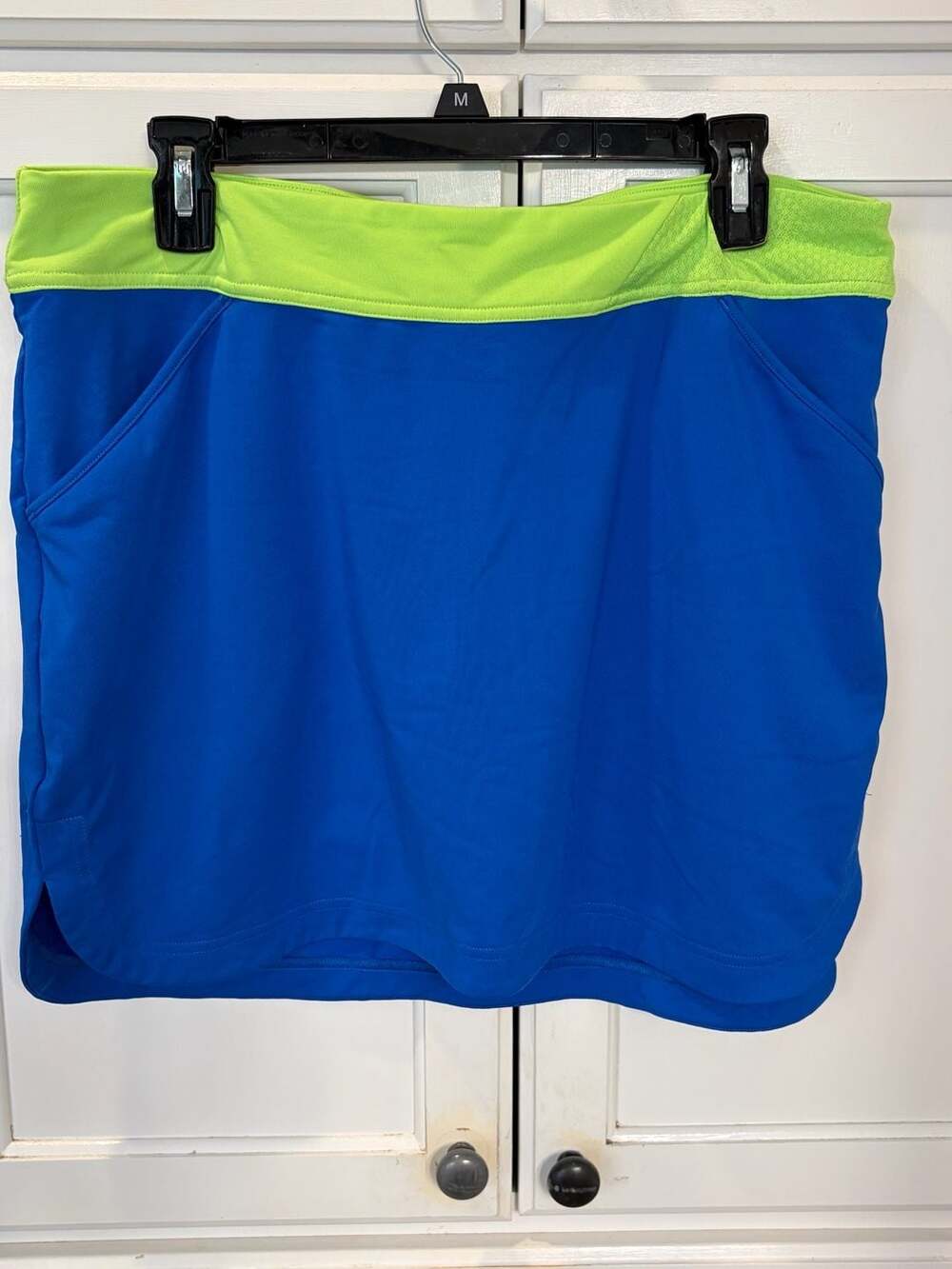 Under Armour Athletic Pickleball/ Tennis Skort Size Large Blue & Lime Green